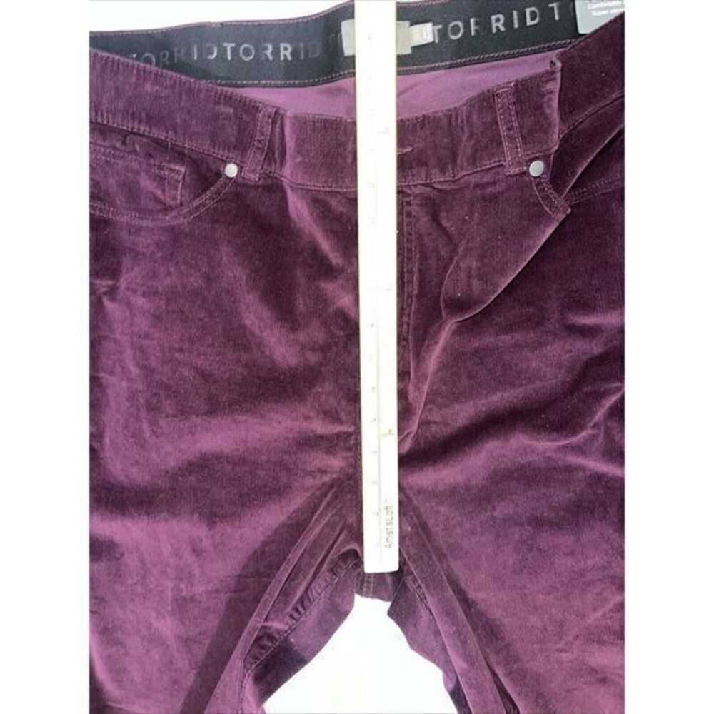 Torrid Bombshell Skinny Pants Women's 26R Purple Corduroy Stretch Waistband-New - Picture 7 of 11